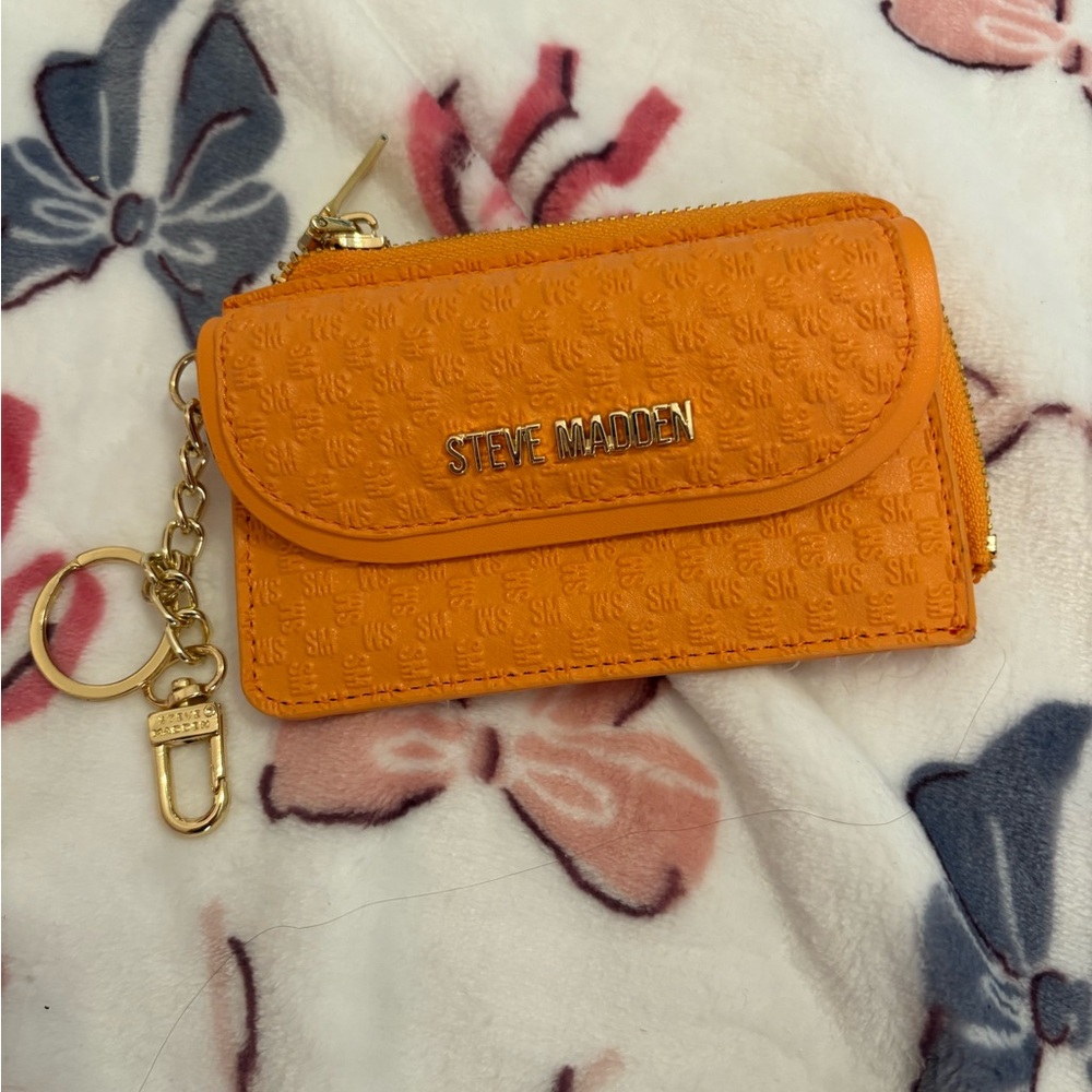 Steve Madden Orange Wallet with Gold Accents